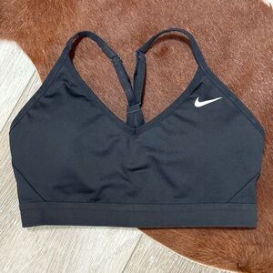 Nike Women's Black Sports Bra with White Logo
